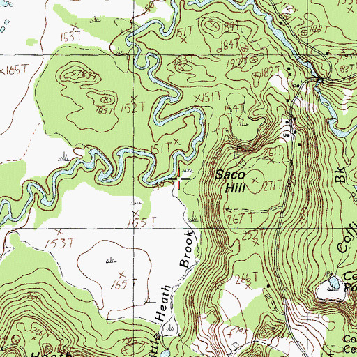 Topographic Map of Little Heath Brook, ME