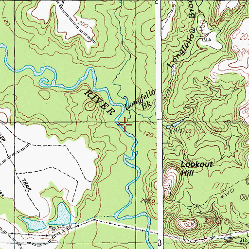 Topographic Map of Longfellow Brook, ME