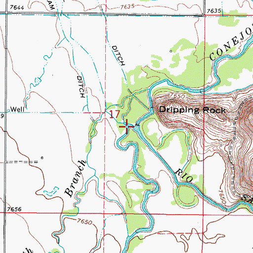 Topographic Map of Rio San Antonio, CO