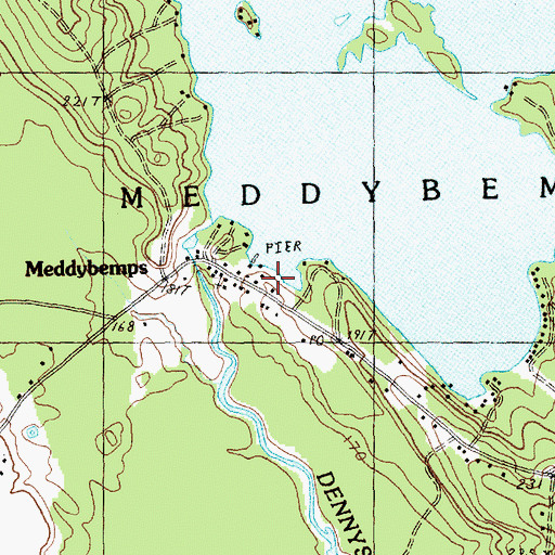 Topographic Map of Meddybemps Post Office, ME
