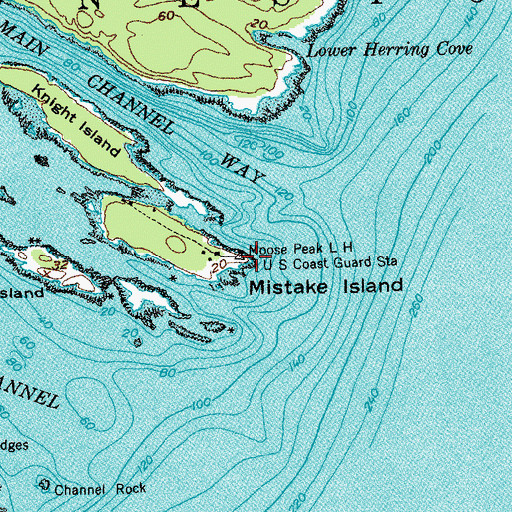 Topographic Map of Moose Peak Light, ME