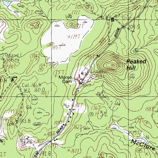 Topographic Map of Morse Cemetery, ME