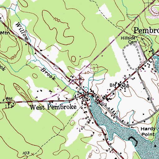 Topographic Map of Pembroke Post Office, ME