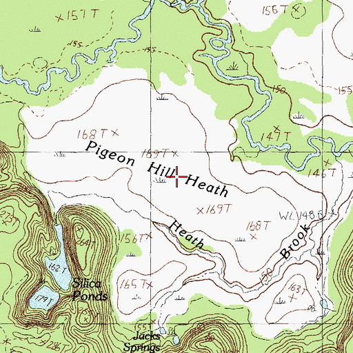 Topographic Map of Pigeon Hill Heath, ME