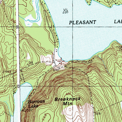 Topographic Map of Pleasant Lake Campground, ME