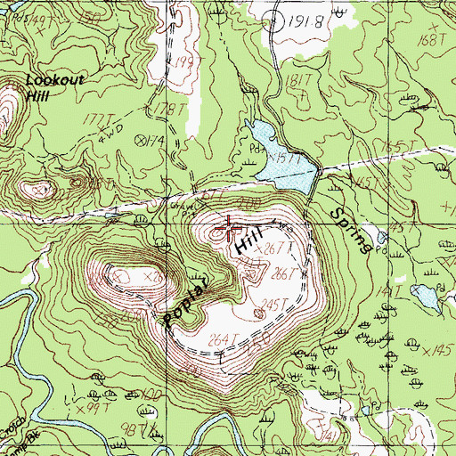 Topographic Map of Poplar Hill, ME