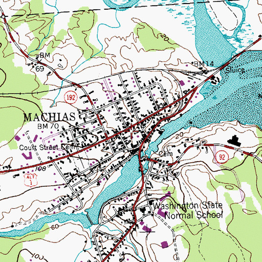 Topographic Map of Porter Memorial Library, ME