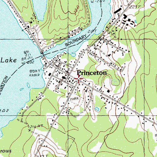 Topographic Map of Princeton Congregational Church, ME