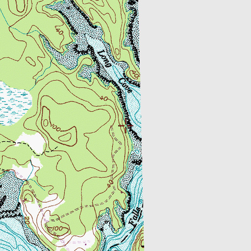 Topographic Map of Reversing Falls Park, ME