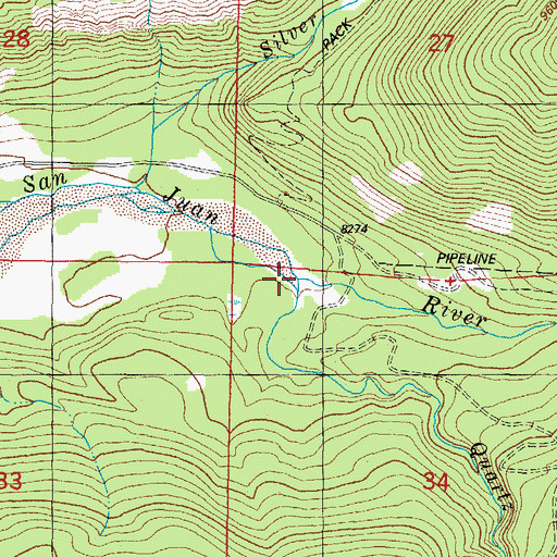 Topographic Map of Quartz Creek, CO