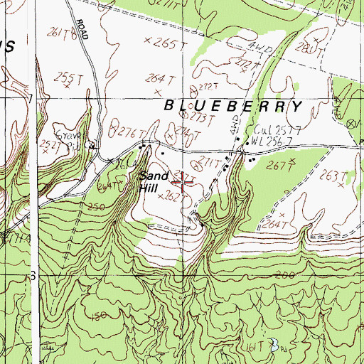 Topographic Map of Sand Hill, ME