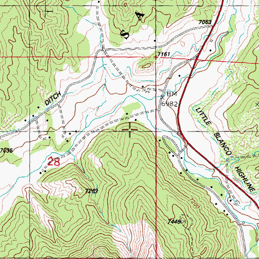 Topographic Map of Rito Blanco, CO