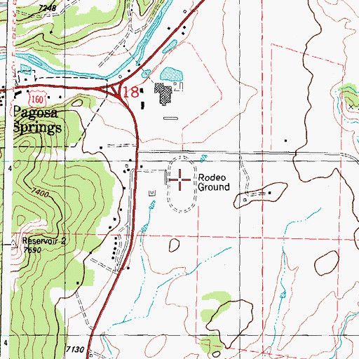 Topographic Map of Red Ryder Rodeo Grounds, CO