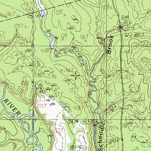 Topographic Map of Spring Brook, ME
