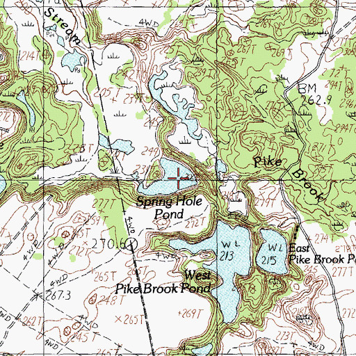 Topographic Map of Spring Hole Pond, ME
