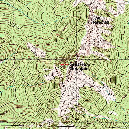 Topographic Map of Squaretop Mountain, CO