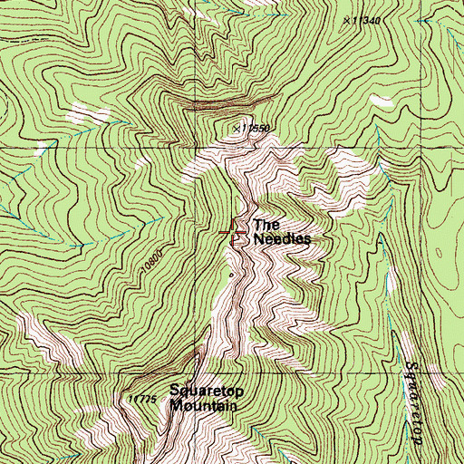 Topographic Map of The Needles, CO