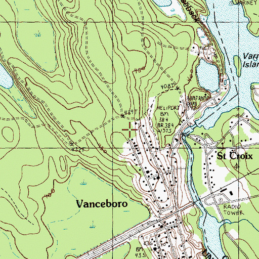 Topographic Map of Vanceboro Elementary School, ME