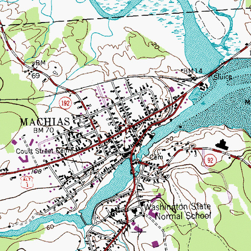 Topographic Map of Washington County Courthouse, ME