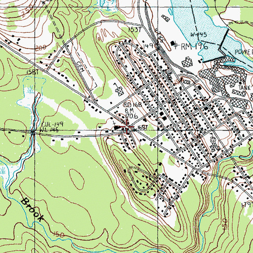 Topographic Map of Woodland Baptist Church, ME