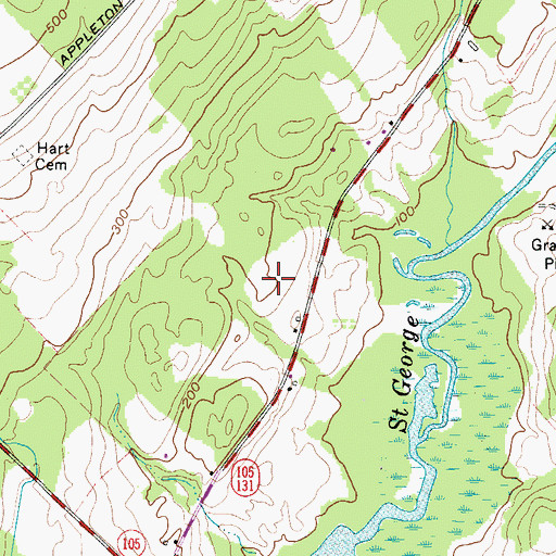 Topographic Map of Appleton Village School, ME