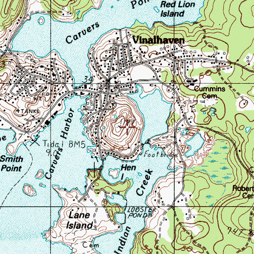 Topographic Map of Armburst Hill Wildlife Preserve, ME