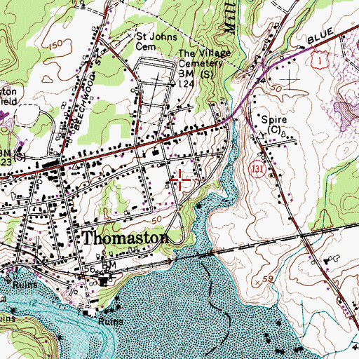 Topographic Map of Assembly of God Church, ME