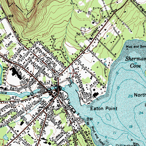 Topographic Map of Camden Amphitheater, ME