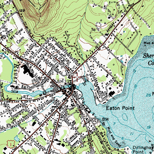 Topographic Map of Camden Public Library, ME