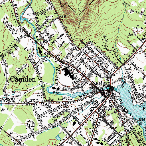Topographic Map of Camden Rockport Middle School, ME