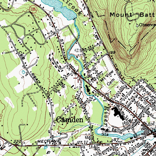 Topographic Map of Camden-Rockport Historical Society Building, ME