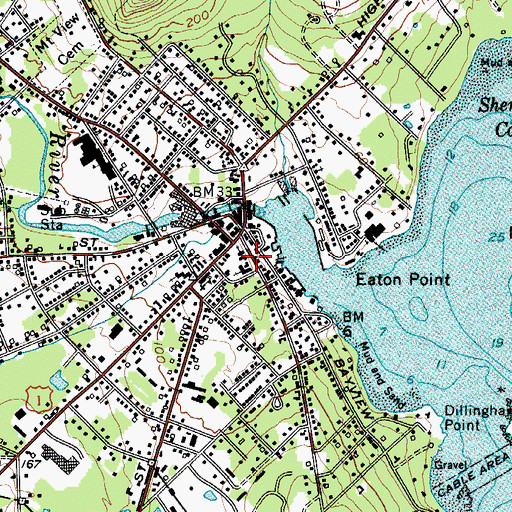 Topographic Map of Chestnut Street Baptist Church, ME