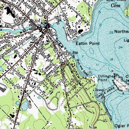 Topographic Map of Chestnut Street Historic District, ME