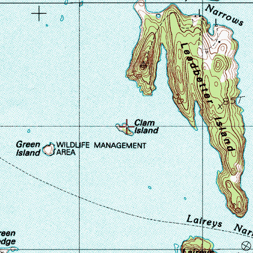 Topographic Map of Clam Island, ME