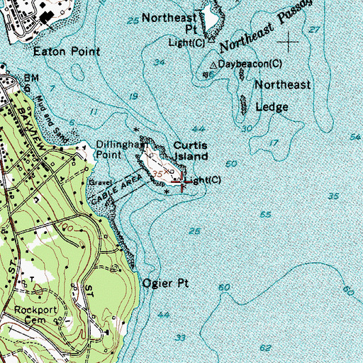 Topographic Map of Curtis Island Light, ME