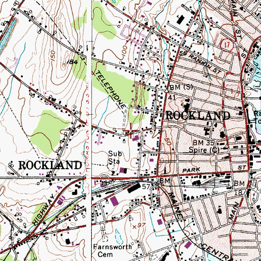 Topographic Map of First Baptist Church, ME