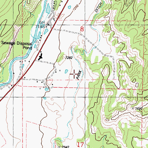 Topographic Map of Park Ditch, CO