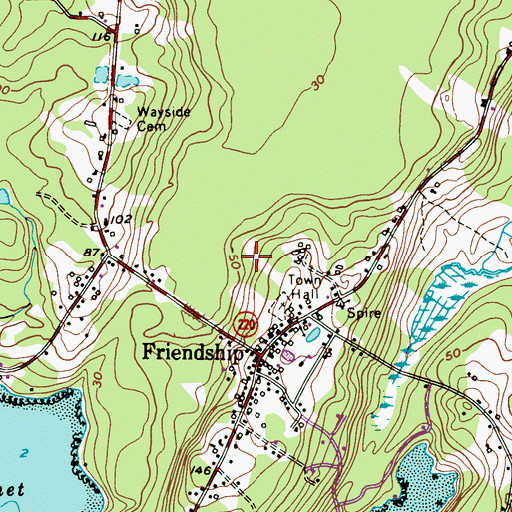 Topographic Map of Friendship Museum, ME