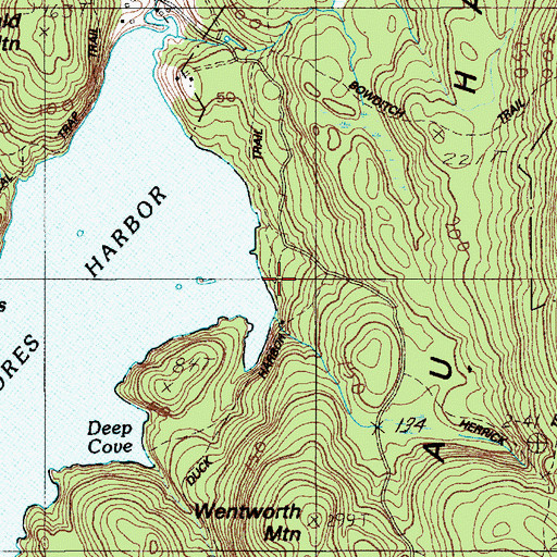 Topographic Map of Goss Beach, ME