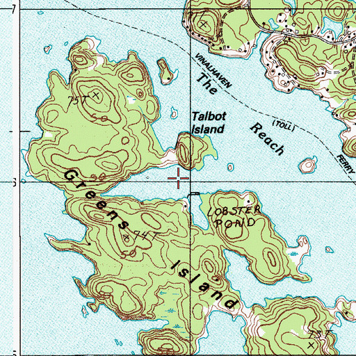 Topographic Map of Greens Island Cove, ME