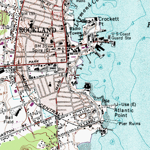Topographic Map of Harbor Park, ME
