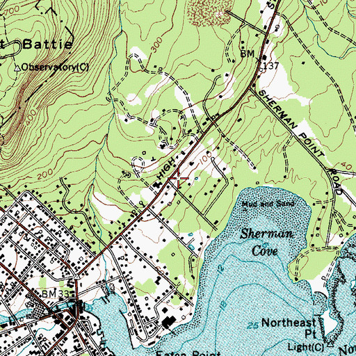 Topographic Map of High Street Historic District, ME