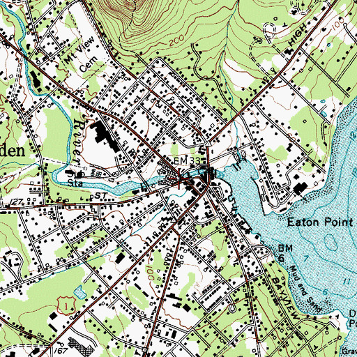Topographic Map of Highland Mill Mall, ME