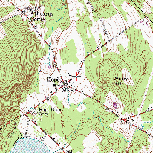 Topographic Map of Hope Community Bible Church, ME