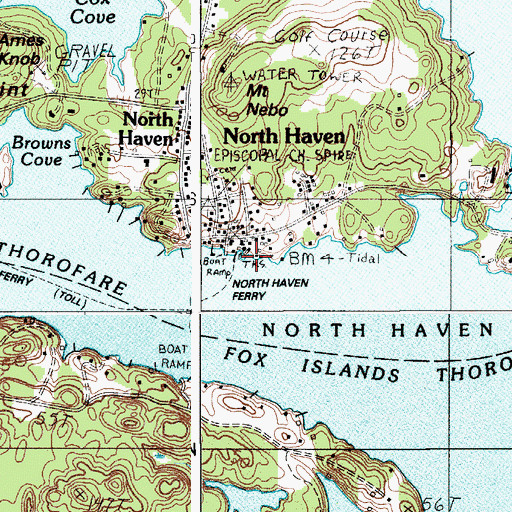 Topographic Map of J O Browns Ferry Dock, ME