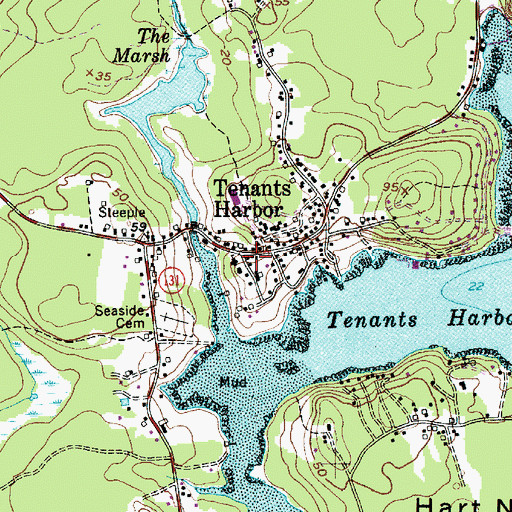Topographic Map of Jackson Memorial Library, ME