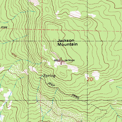 Topographic Map of Jackson Mountain, CO