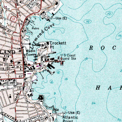 Topographic Map of Journeys End Marina, ME