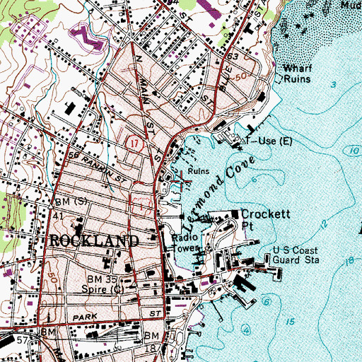 Topographic Map of Knight Marina, ME