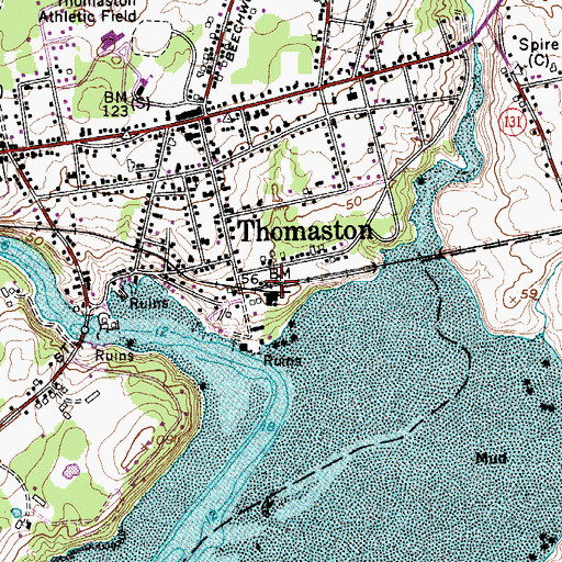 Topographic Map of Knox Building, ME